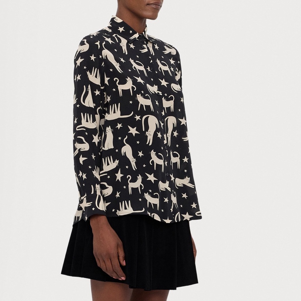 😻😻😻 WEEKEND MAX MARA TABELLA - BUTTON-DOWN SILK BLOUSE size 6 US/ 40 European - Picture 7 of 12